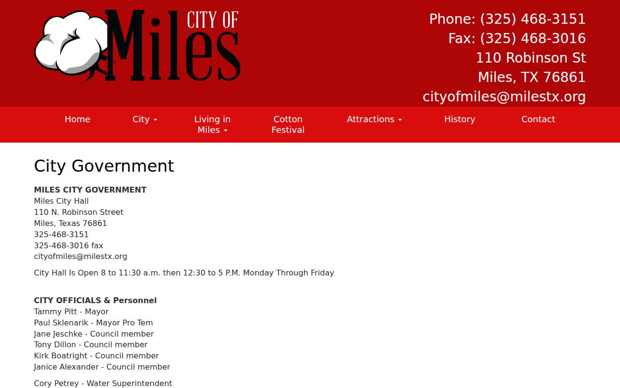 Miles warrant records contact at Miles City Hall and Municipal Court